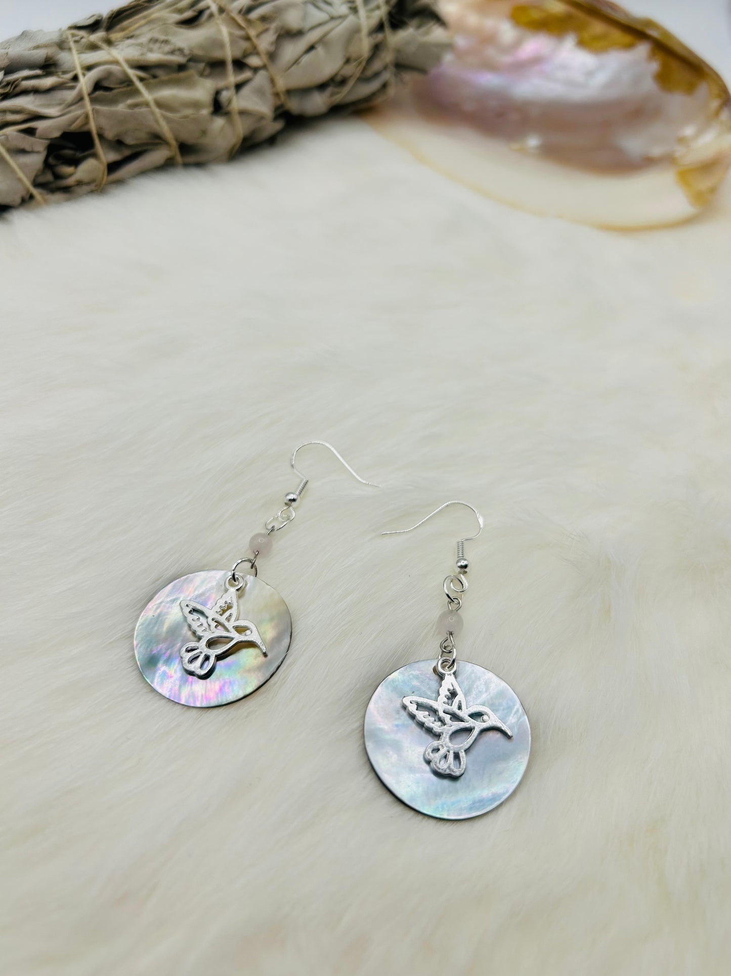 Sacred Flight – Mother of Pearl Earrings