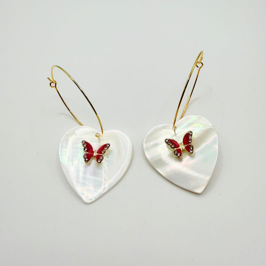 Butterfly Heart Hoops